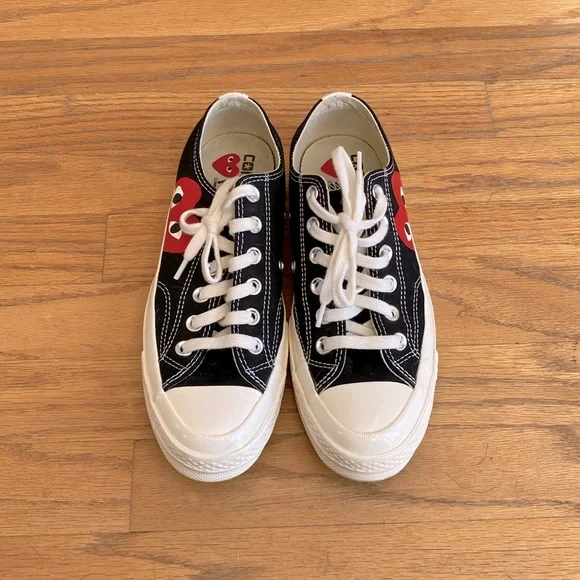 Comme des Garçons CdG PLAY Converse Chuck Taylor All Star Low-Top Sneakers Black - Picture 2 of 8
